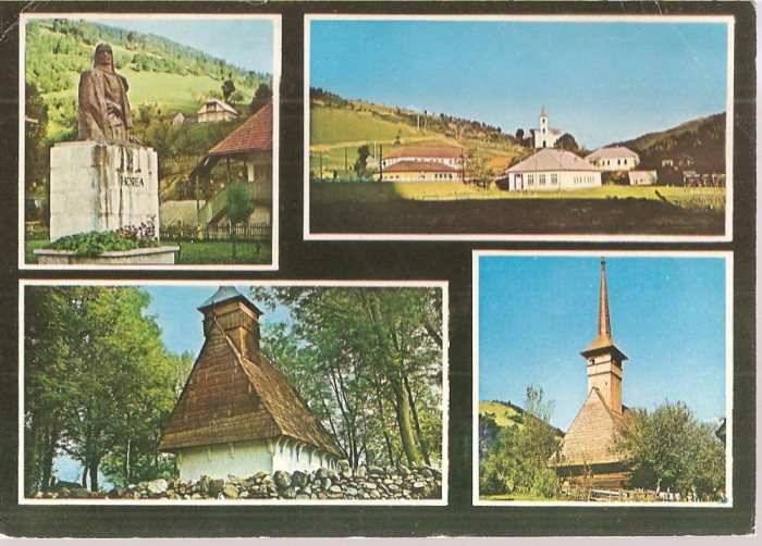 CPI (B2397) ALBAC - BUSTUL LUI HORIA, VADU MOTILOR, LUPSA, VIDRA - BISERICA DE LEMN, EDITURA OSETCM, CIRCULATA 12.7.76, STAMPILE, TIMBRU IMPRIMAT