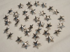 Tinte metalice stelute argintii 10mm, set de 25buc, pentru haine, incaltaminte si alte accesorii foto