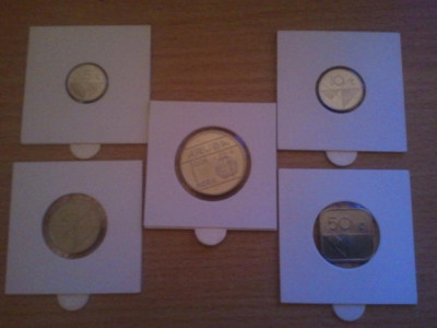 Lot 6 monede Aruba, 5 monede UNC si o moneda in circulatie, 60 roni intregul lot foto