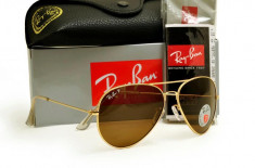 OFERTA 2014 Ochelari de soare Ray Ban Aviator 3025 *Pachet complet cu toc piele* foto