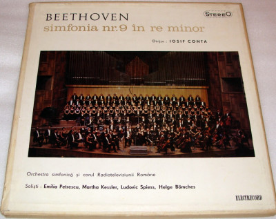 LUDWIG VAN BEETHOVEN - Simfonia nr. 9 in re minor op. 125 / Dirijor: Iosif Conta / Dublu Vinyl-Vinil foto