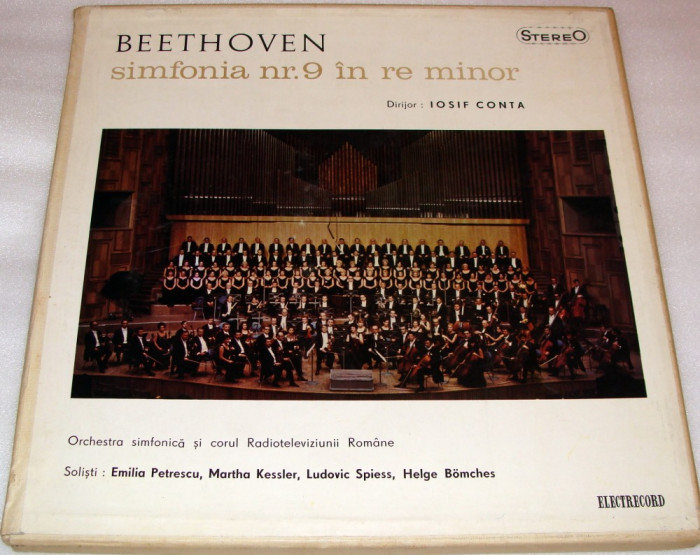 LUDWIG VAN BEETHOVEN - Simfonia nr. 9 in re minor op. 125 / Dirijor: Iosif Conta / Dublu Vinyl-Vinil
