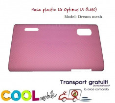 TRANSPORT GRATUIT!!! - SET - Husa plastic LG Optimus L5 E610 dream mesh roz + Folie protectie + Laveta microfibre foto