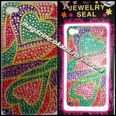 FOLIE UNIVERSALA ACCESORII ORNAMENTE TELEFON MOBIL CELULAR iPhone PIETRE CRISTALE SWAROVSKI model INIMIOARE CELL PHONE JEWELRY STICKER TELEFOANE foto