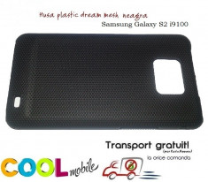 TRANSPORT GRATUIT!!! - SET - Husa plastic Samsung Galaxy S2 i9100 dream mesh neagra + Folie protectie + Laveta microfibre foto