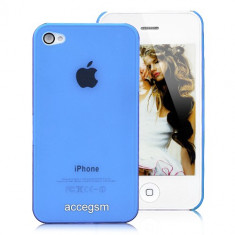 Husa / Carcasa iPhone 4 / 4s ultra slim albastra translucid 0.05 mm - calitate superioara foto