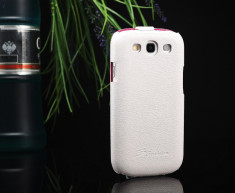Husa / toc protectie piele Samsung Galaxy S3 lux, tip flip cover, culoare - alb - LIVRARE GRATUITA prin Posta la plata cu cardul foto