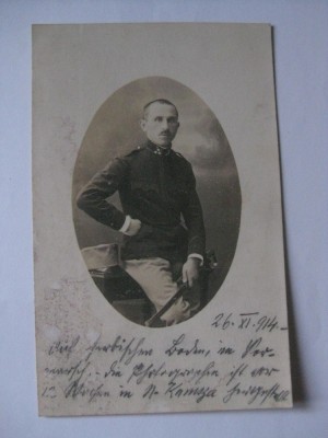 FOTOGRAFIE CU OFITER AUSTRO-UNGAR DIN 1914 foto