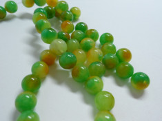 Margele AGAT verde cu galben 8 mm - Accesorii bijuterii: cercei, coliere, bratari foto