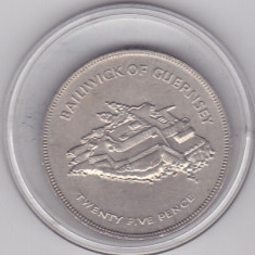 bnk mnd Guernsey 25 pence ( 1 crown) 1977