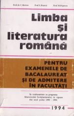 LIMBA SI LITERATURA ROMANA PENTRU EXAMENELE DE BACALAUREAT SI ADMITERE IN FACULTATI de C. BARBOI, S. BOATCA si M. POPESCU foto