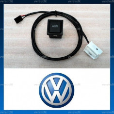 Buton + Cablaj pentru media AUX INPUT pentru VW Golf 5, Golf 6, Jetta, Eos, compatibil RCD si RNS Cod OEM 5K0 035 724 A foto