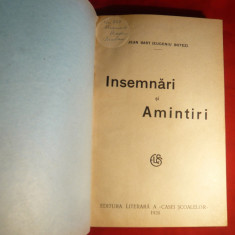 Jean Bart - Insemnari si Amintiri - Prima Ed. 1928