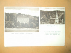 Carte postala Salutari de la Oravita Biserica gr. ort. rom. 1918 foto