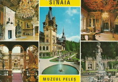 NGL: Romania Colaj SINAIA Muzeul Peles Carte Postala Color Circulata Carti Postale Vechi CP foto