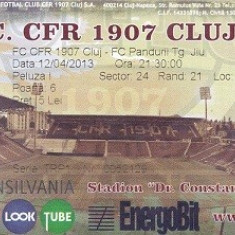 Bilet meci fotbal FC CFR 1907 CLUJ - FC PANDURII TG. JIU 12.04.2013 neindoite