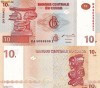 Congo 10 francs 2003 UNC, 2 bucati, 5 roni bucata