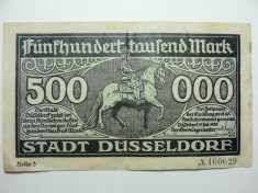 GERMANIA - DUSSELDORF - 500000 MARCI 15 IULIE 1923 foto