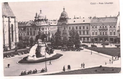 carte postala(ilustrata) -CLUJ-Piata Libertati foto