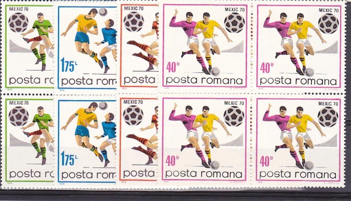 CM Mexic , bloc de 4, Nr List 729 Romania.