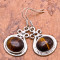 CERCEI PLACATI CU AG 925 NATURAL TIGER EYE GEMSTONE