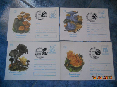 SET 12 PLICURI CIUPERCI HARTIE NORMALA CU STAMPILA SPECIALA 17 12 1993 foto