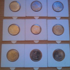 Lot 9 monede comemorative America, necirculate, sigilate, 90 roni lotul + taxele postale 10 roni = 100 roni