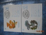 SET 2 PLICURI CIUPERCI HARTIE LUCIOASA 1994 CU STAMPILA LUNA PADURII RAR