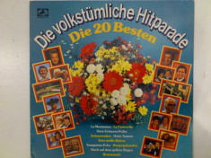 Disc vinil vinyl pick-up Marcato VARIOUS DIE VOLKSTUMLICHE HITPARADE Die 20 Besten 91 604 9 LP 1981 Germany rar vechi colectie MAX foto