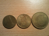 Lot complet 3 jetoane, diferite dimensiuni, poşta poloneză, A, B, C, 30 roni + 10 roni taxele postale = 40 roni