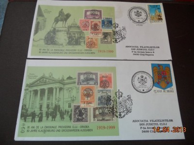 SET 6 PLICURI 80 ANI EMISIUNE PROVIZORIE CLUJ=ORADEA 2000 foto