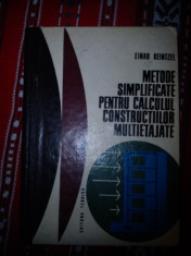 Metode simplificate pentru calculul constructiilor multietajate Einar Keintzel foto