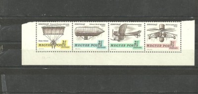Ungaria 1967 - ISTORIA AVIATIEI, straif nestampilat, B31 foto