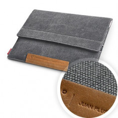 Husa tableta iPad Nou, iPad 2 impermeabila, design elegant, material textil denim/blug din bumbac cu piele, waterproof foto