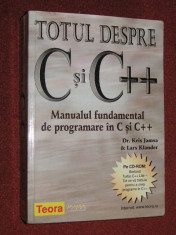 TOTUL DESPRE C SI CC++ - MANUALUL FUNDAMENTAL DE PROGRAMARE IN C SI C++ foto