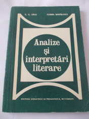 ANALIZE SI INTERPRETARI LITERARE - G. G. Ursu foto