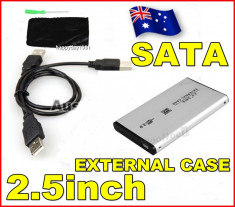 Carcasa Rack Extern Metalic Hard-disk USB SATA 2.5 HDD husa cadou foto