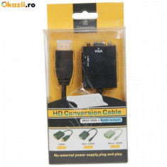 Cabu conversie HDMI to VGA HD + audio Conversion Cable Black WW88010558 foto