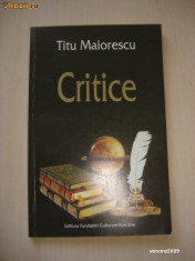 TITU MAIORESCU -CRITICE foto