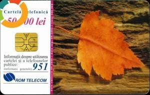 Cartela telefonica Romtelecom, Frunza, tiraj 950.000 exemplare