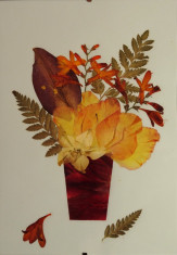Tablou flori presate uscate handmade foto