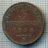 137 MONEDA VECHE - GERMANIA(PRUSIA)(SCHEIDE MUNZE) - 3 PFENNINGE(120 EINEN THALER) - anul 1854 A -starea care se vede