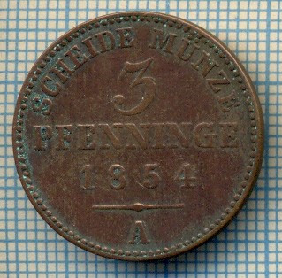 137 MONEDA VECHE - GERMANIA(PRUSIA)(SCHEIDE MUNZE) - 3 PFENNINGE(120 EINEN THALER) - anul 1854 A -starea care se vede foto