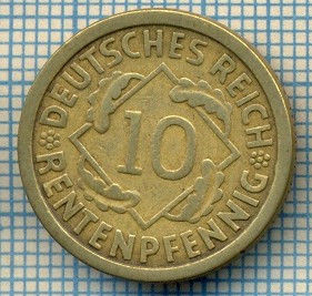 130 MONEDA VECHE - GERMANIA - 10 RENTENPFENNIG -DEUTCHES REICH - anul 1924 J -starea care se vede foto
