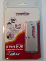 HUB 4 PORTURI USB 2.0 REEKIN foto