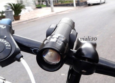 Set FAR Profi Pentru Bicicleta LED CREE LUXEON Lupa Zoom + Stop 5 Leduri foto