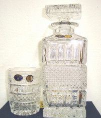 Cristal BOHEMIA set 6 pahare cu sticla whisky model classic- old fashion, 240 ml foto
