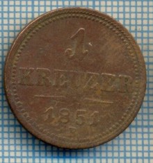 178 MONEDA VECHE - AUSTRIA - 1 KREUZER - anul 1851 B -starea care se vede