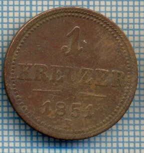 178 MONEDA VECHE - AUSTRIA - 1 KREUZER - anul 1851 B -starea care se vede foto