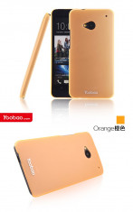 Husa HTC One M7 Cauciucata + Folie Protectie by Yoobao Originala Orange foto
